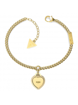 Guess - Bracelet acier doré motif coeur - Réf JUBB01422JWYGS
