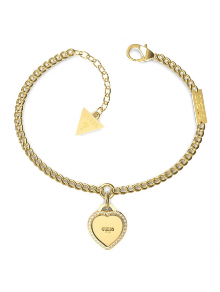 Guess - Bracelet acier doré motif coeur - Réf JUBB01422JWYGS