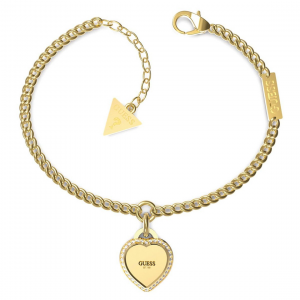 Guess - Bracelet acier doré motif coeur - Réf JUBB01422JWYGS