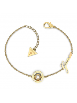Guess - Bracelet acier doré motif strass - Réf JUBB01462JWYGS