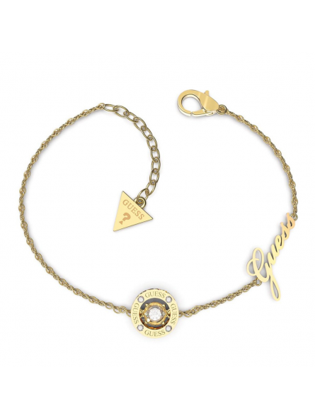 Guess - Bracelet acier doré motif strass - Réf JUBB01462JWYGS