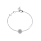 Guess - Bracelet acier rhodié, médaille en oxyde de zirconium - Réf JUBB03125JWRHS