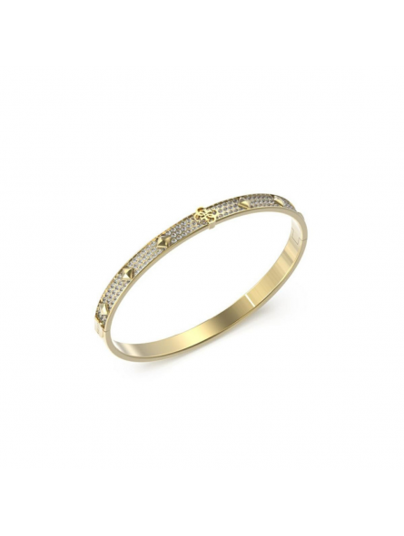 Guess - Bracelet jonc acier doré et oxyde de zirconium - Réf JUBB03276JWYGS