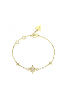 Guess - Bracelet acier doré motif étoile et zirconium - Réf JUBB03330JWYGS