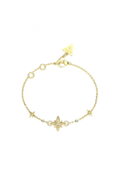 Guess - Bracelet acier doré motif étoile et zirconium - Réf JUBB03330JWYGS