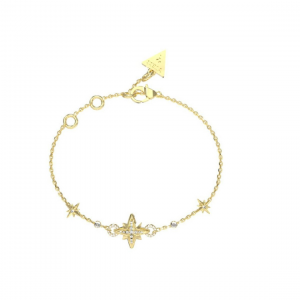 Guess - Bracelet acier doré motif étoile et zirconium - Réf JUBB03330JWYGS