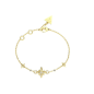 Guess - Bracelet acier doré motif étoile et zirconium - Réf JUBB03330JWYGS