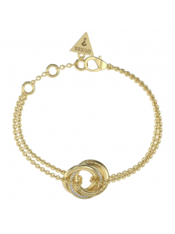 Guess - Bracelet acier doré mini liens - Réf JUBB04063JWYGS