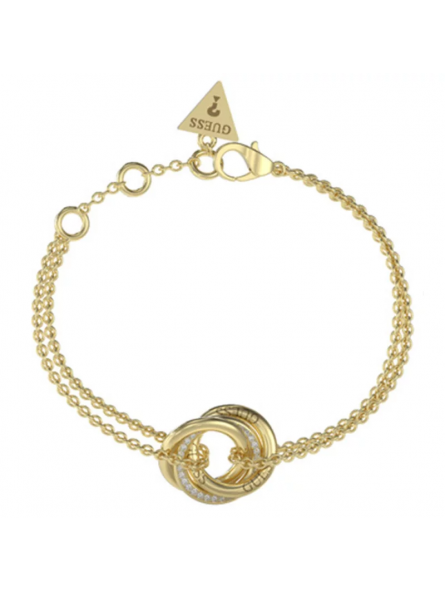 Guess - Bracelet acier doré mini liens - Réf JUBB04063JWYGS