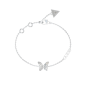 Guess - Bracelet acier rhodié papillon et zirconium - Réf JUBB04110JWRHS