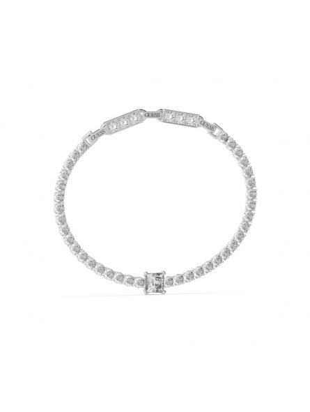 Guess - Bracelet acier rhodié maille tennis - Réf JUBB04219JWRH