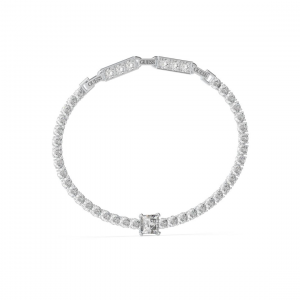 Guess - Bracelet acier rhodié maille tennis - Réf JUBB04219JWRH