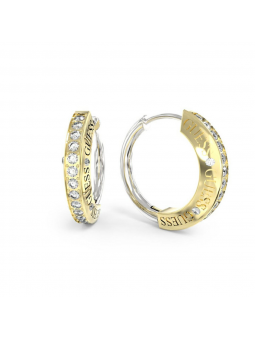 Guess - Boucles d'oreilles créoles acier doré et oxyde de zirconium - Réf JUBE03253JWRHYG