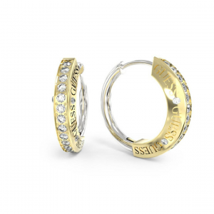 Guess - Boucles d'oreilles créoles acier doré et oxyde de zirconium - Réf JUBE03253JWRHYG