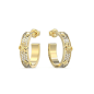 Guess - Boucles d'oreilles demies créoles acier doré et oxyde de zirconium - Réf JUBE03284JWYG
