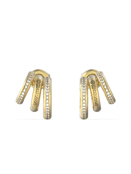 Guess - Boucles d'oreilles acier doré et oxyde de zirconium - Réf JUBE03302JWYG