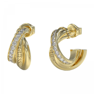 Guess - Boucles d'oreilles acier doré et oxyde de zirconium - Réf JUBE04066JWYG