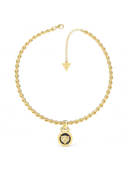 Guess - Collier acier doré et pendentif tête de lion - Réf JUBN01354JWYGBK