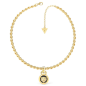 Guess - Collier acier doré et pendentif tête de lion - Réf JUBN01354JWYGBK