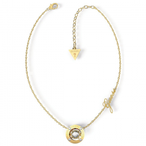 Guess - Collier acier doré et oxyde de zirconium - Réf JUBN01459JWYG