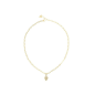 Guess - Collier acier doré et pendentif coeur, oxyde de zirconium - Réf JUBN03249JWYG