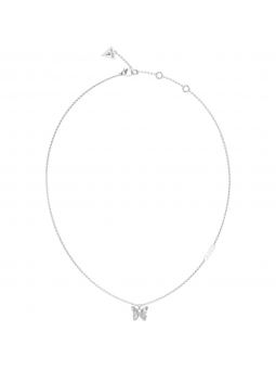 Guess - Collier acier rhodié et papillon oxyde de zirconium - Réf JUBN04107JWRH