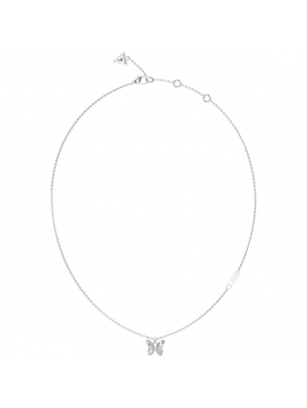 Guess - Collier acier rhodié et papillon oxyde de zirconium - Réf JUBN04107JWRH