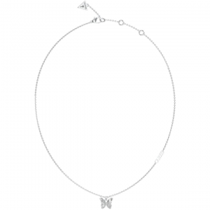 Guess - Collier acier rhodié et papillon oxyde de zirconium - Réf JUBN04107JWRH