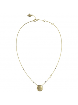 Guess - Collier acier doré, motif 4G, oxyde de zirconium - Réf JUBN04263JWYG