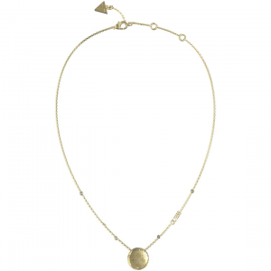Guess - Collier acier doré, motif 4G, oxyde de zirconium - Réf JUBN04263JWYG