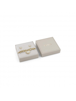 Guess - Parure bracelet et boucles d'oreilles coeurs en nacre, acier doré - Réf JUBS04085JWYGWH