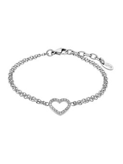 Lotus Style - Bracelet Woman's Heart, Acier et Oxyde de Zirconium - Réf LS2026-2/1