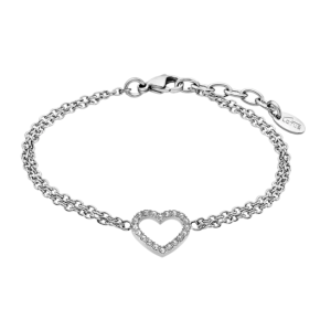 Lotus Style - Bracelet Woman's Heart, Acier et Oxyde de Zirconium - Réf LS2026-2/1