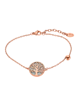 Lotus Style - Bracelet arbre de vie - Acier doré rose - Réf LS2225-2/2
