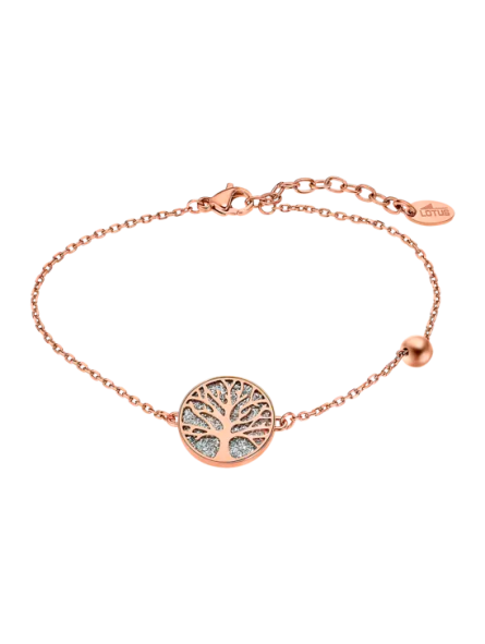 Lotus Style - Bracelet arbre de vie - Acier doré rose - Réf LS2225-2/2