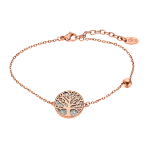Lotus Style - Bracelet arbre de vie - Acier doré rose - Réf LS2225-2/2
