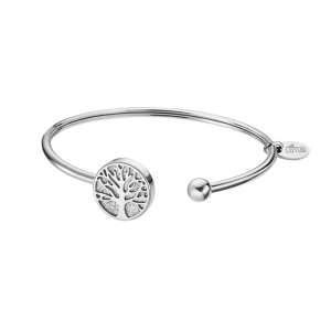 Lotus Style - Bracelet Jonc ouvert arbre de vie - Acier Argenté - Réf LS2225-2/3