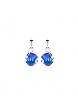 Marazzini - Boucles d'oreilles métal doré, cristal bleu - Réf RHMINBDOE1