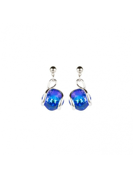 Marazzini - Boucles d'oreilles métal doré, cristal bleu - Réf RHMINBDOE1