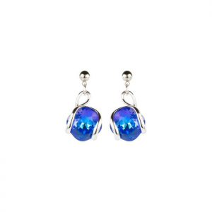 Marazzini - Boucles d'oreilles métal doré, cristal bleu - Réf RHMINBDOE1