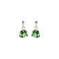 Marazzini - Boucles d'oreilles métal rhodié, cristaux verts - Réf RHMINFGOE1