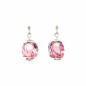 Marazzini - Boucles d'oreilles métal rhodié, cristaux rose clair - Réf RHMOVFUOE1