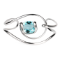 Marazzini - Bracelet métal rhodié, cristal aigue marine - Réf RHMOVLTBR1