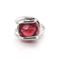Marazzini - Bague métal rhodié, cristal rouge - Réf RHSOCRERDW
