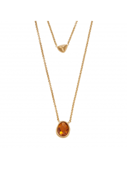Skagen - Collier Duo pierre et acier doré - Réf SKJ1737710