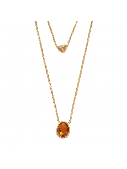 Skagen - Collier Duo pierre et acier doré - Réf SKJ1737710
