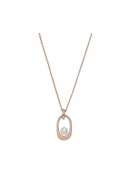 Skagen - Collier acier doré rose et perle - Réf SKJ1749791
