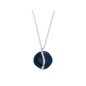 Skagen - Collier acier et carré verre bleu - Réf SKJ1809040
