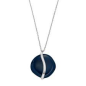 Skagen - Collier acier et carré verre bleu - Réf SKJ1809040