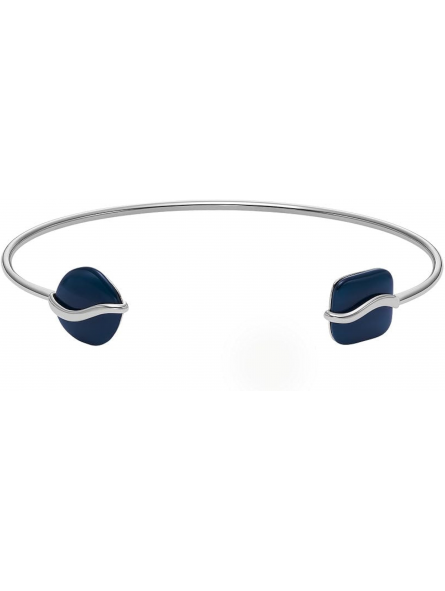 Skagen - Bracelet acier et carré verre bleu - Réf SKJ1811040